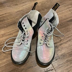 Brand New Dr. Martens white/rainbow boots